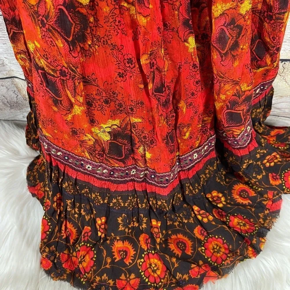 Intimately Free People Casablanca Red Print Halter Dress Sz XS‎ - Picture 7 of 11